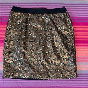 Marks & Spencer Limited Edition Sequin Mini Skirt in Black and Gold brown